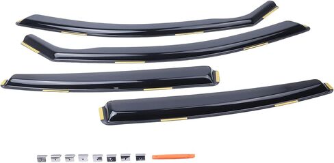 4Pcs in-Channel Window Rain Guards Wind Deflectors Vent Visors Shades, Compatible for BMW 3 Series F30 Sedan 2012-2019, Black Trim Window Deflectors Rain Shield Shade Car Accessories in Kuwait