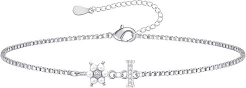 Bridesmaid Gifts for Wedding Day, Flower Girl Gift Initial Bracelets for Women Dainty Gold Bracelet for Women with Pearl Flower Gifts for Teen Girls Initial Bracelet for Bridesmaid in Kuwait