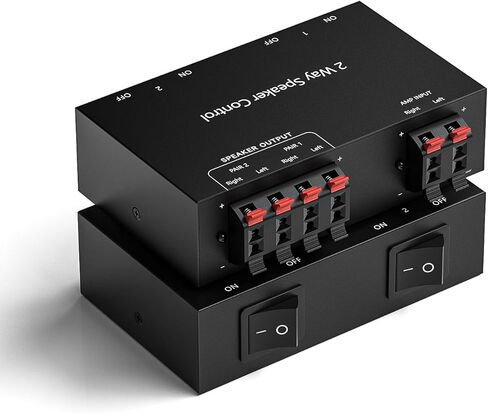 Y.D.F 4-Way Bi-Directional RCA Switch, HiFi AV L/R Sound Channel 2 in 4 Out or 4 in 2 Out, L/R Sound Channel Audio Switcher Splitter RCA Stereo Selector for DVD Stereo Speaker CD Player in Kuwait