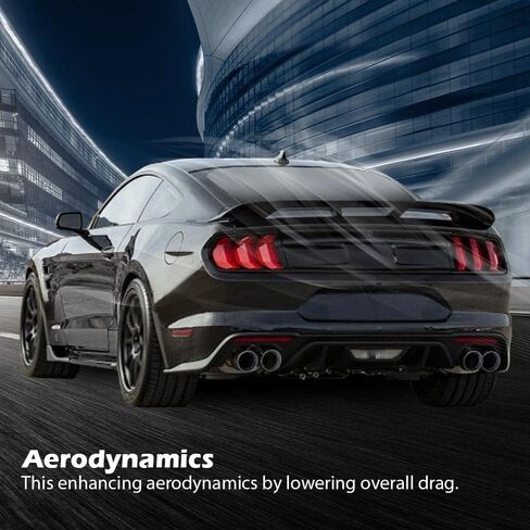 PIT66 Black Rear Trunk Spoiler Wing Glossy Compatible with Ford Mustang S550 GT Style Tail Wing Boot Lid 2015 2016 2017 2018 2019 2020 2021 2022 in Saudi Arabia