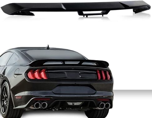 PIT66 Black Rear Trunk Spoiler Wing Glossy Compatible with Ford Mustang S550 GT Style Tail Wing Boot Lid 2015 2016 2017 2018 2019 2020 2021 2022 in Saudi Arabia