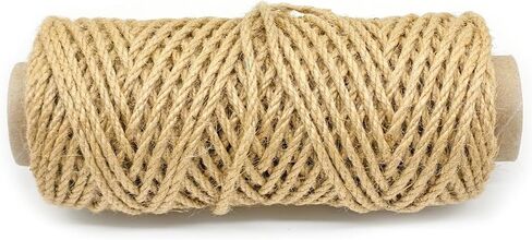 165 Feet Natural Jute Twine, 4mm Heavy Duty Thick Braided Jute Rope Roll, Decorative Natural Sisal Rope for Cat Trees, DIY Projects, Gardening, Home Decor, Crafts, Packaging (4MM) in Kuwait