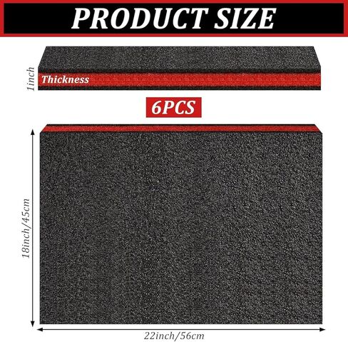 6 Pack Tool Box Foam Inserts for Cases 22 x 18 x 1 Inch Polyethylene Tool Foams Sheets for Toolbox Hard Case Tool Box Liner (Red/Black) in Saudi Arabia