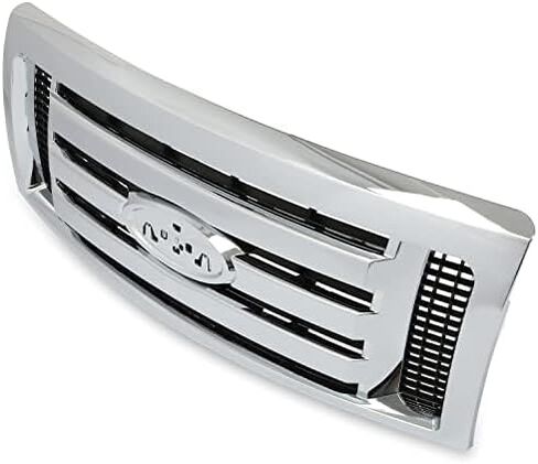 مجموعة شبكة المصد الأمامي من HECASA متوافقة مع استبدال Ford F150 2009-2012 لـ 9L3Z8200D FO1200511 غطاء حماية ممتص الصدمات من الكروم الفضي in Saudi Arabia