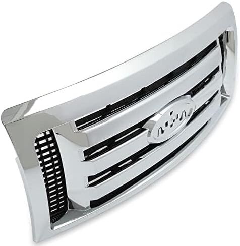 مجموعة شبكة المصد الأمامي من HECASA متوافقة مع استبدال Ford F150 2009-2012 لـ 9L3Z8200D FO1200511 غطاء حماية ممتص الصدمات من الكروم الفضي in Saudi Arabia
