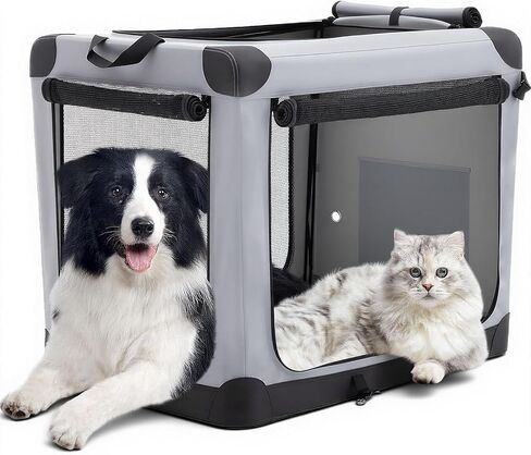 DUMOS Dog Crate, 24 Inch Small Double Door Dog Cage with Divider Panel and Plastic Leak-Proof Pan Tray, Folding Metal Wire Pet Kennel for Indoor, Outdoor, Travel in Saudi Arabia