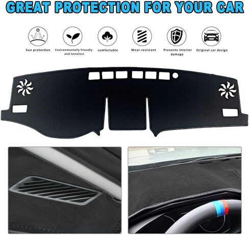 غطاء داش لتويوتا RAV4 2025 2024-2019 غطاء لوحة القيادة حصيرة داش غطاء السجاد حامي - غطاء وحدة التحكم المركزية وسادة حماية من الشمس لملحقات Toyota RAV 4 (أسود) in Kuwait