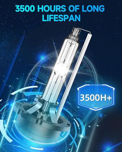 Fit for Mazda 2007-2012 CX9 CX7 2006-2013 Mazda 3 5 6 2006-2015 Miata MX5 D2S HID Xenon Headlight Bulbs, 350% Brightness, Low Beam Light Bulb, 6000K Cool White, Plug and Play, Pack of 2 in Kuwait