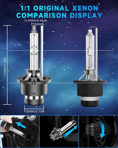 Fit for Mazda 2007-2012 CX9 CX7 2006-2013 Mazda 3 5 6 2006-2015 Miata MX5 D2S HID Xenon Headlight Bulbs, 350% Brightness, Low Beam Light Bulb, 6000K Cool White, Plug and Play, Pack of 2 in Kuwait