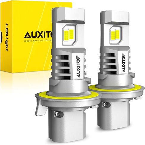 لمبة AUXITO H13، أكثر سطوعًا بنسبة 900%، التوصيل والتشغيل، Canbus جاهز مع مروحة، عبوة من 2 in Kuwait