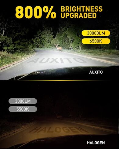 لمبة AUXITO H13، أكثر سطوعًا بنسبة 900%، التوصيل والتشغيل، Canbus جاهز مع مروحة، عبوة من 2 in Kuwait