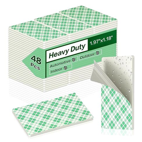 Double Sided Foam Tape Pads, 48Pcs Double Coated Pre-Cut Rectangles Mounting, 2mm Thick Heavy Duty White Polyurethane Foam with High Tack Adhesive for Crafts, Home, Outdoor Signs& Car (50x30mm) in Saudi Arabia