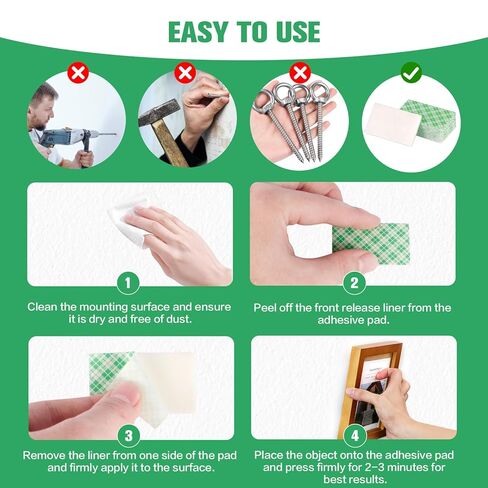 Double Sided Foam Tape Pads, 48Pcs Double Coated Pre-Cut Rectangles Mounting, 2mm Thick Heavy Duty White Polyurethane Foam with High Tack Adhesive for Crafts, Home, Outdoor Signs& Car (50x30mm) in Saudi Arabia