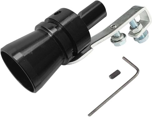 Car Turbo Whistle, Exhaust Whistle Turbine Sound Exhaust Pipe Whistle, Universal Aluminum Turbo Sound Exhaust Muffler Pipe Whistle Car Blow off valve Simulator（S-Black） in Kuwait