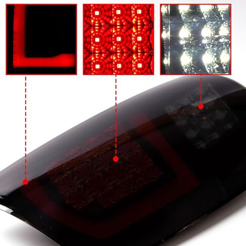 مصابيح خلفية LED DRFG متوافقة مع 2002-2006 دودج رام 1500 2003-2006 دودج رام 2500 3500 مصابيح خلفية للفرامل المدخنة، مجموعة مصابيح ذيل تورك in Kuwait