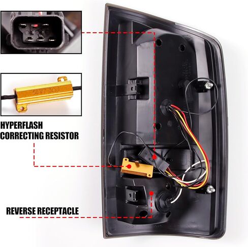 مصابيح خلفية LED DRFG متوافقة مع 2002-2006 دودج رام 1500 2003-2006 دودج رام 2500 3500 مصابيح خلفية للفرامل المدخنة، مجموعة مصابيح ذيل تورك in Kuwait
