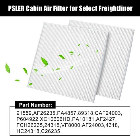 PSLER Cabin Air Filter for Freightliner Cascadia Columbia Coronado Abp N10g 91559, AF26235, PA4857, P609422, PA10181, BOA91559, Truck Filter with Spongy Electrostatic Fiber FCA2302E, 2pcs in Saudi Arabia