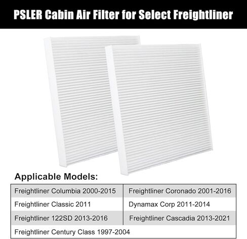 PSLER Cabin Air Filter for Freightliner Cascadia Columbia Coronado Abp N10g 91559, AF26235, PA4857, P609422, PA10181, BOA91559, Truck Filter with Spongy Electrostatic Fiber FCA2302E, 2pcs in Saudi Arabia