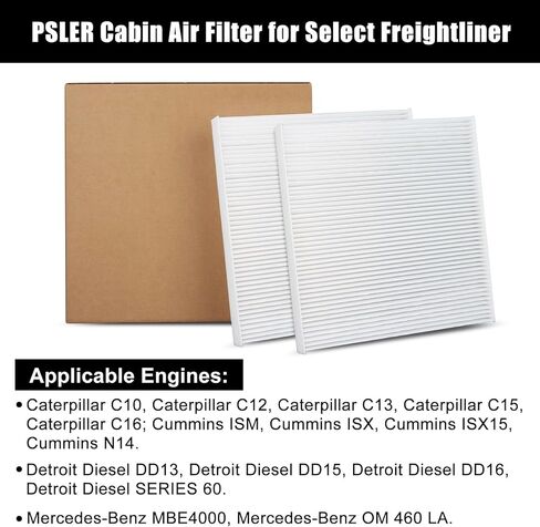 PSLER Cabin Air Filter for Freightliner Cascadia Columbia Coronado Abp N10g 91559, AF26235, PA4857, P609422, PA10181, BOA91559, Truck Filter with Spongy Electrostatic Fiber FCA2302E, 2pcs in Saudi Arabia