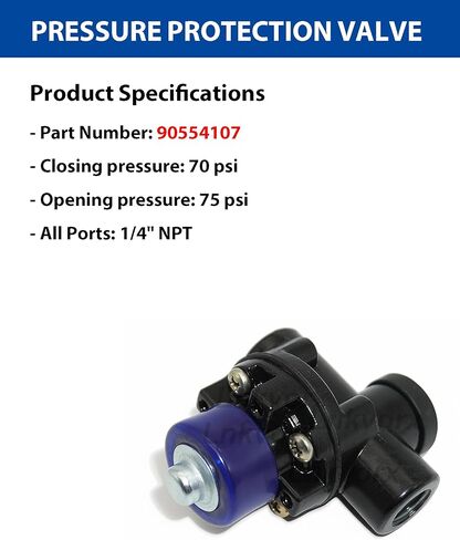 90554107 Pressure Protection Valve with 1/4" NPT Ports Valve Compatible with Haldex 90554107|Euclid E4324|Neway 90554107 90560150|Ridewell 1234761B000|Velvac 32086 for Trailers Trucks Air Brake System in Kuwait