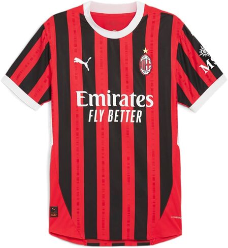 PUMA Mens Ac Milan Home Authentic Crew Neck Short Sleeve Jersey Casual - Red in Saudi Arabia