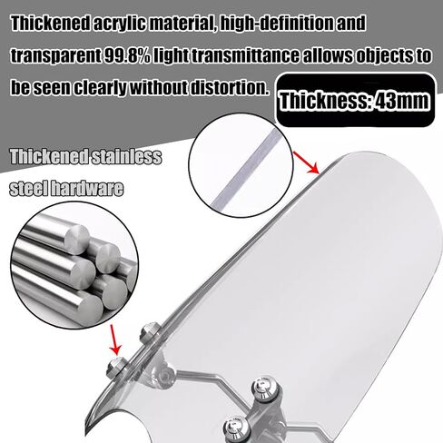 For VULCAN S 900 Vulcan s 900 2015-2026 Motorcycle windshield air fairing, front wind deflector, handlebar windshield, heightened instrument sun visor accessories (Smoke Gray,black) in Saudi Arabia