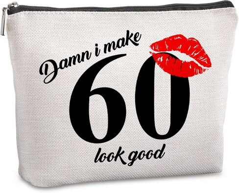 60th Gifts Idea 60th Birthday Gift for Women Travel Makeup Bag Birthday Gifts for 60 Year Old Woman Turning 60 Gifts Woman 60th Birthday Gifts Ideas Cosmetic Bag in Saudi Arabia