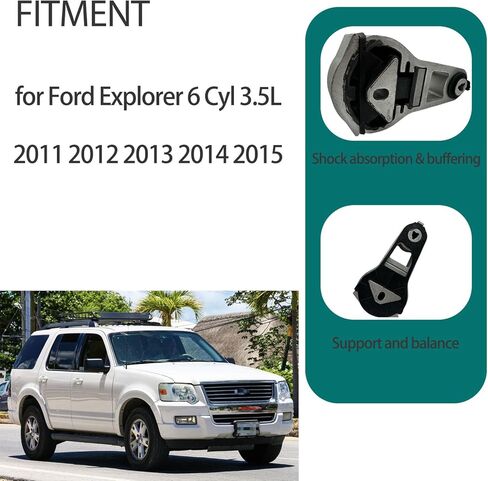 Silver Torque Engine Motor Mount for Ford Explorer Base Limited Sport XLT 3.5L V6 Gas 2011 2012 2013 2014 2015 DB5Z6068A Lower Rear Torque Strut Mount Torque Arm Engine Support Rod Rubber Metal in Kuwait