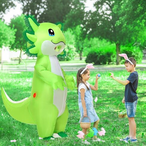 Stegosaurus Inflatable Axolotl Costume Adult Halloween Blow Up Costumes Deluxe Funny Costumes Animal Women Men Cosplay Party Green in Kuwait