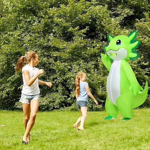 Stegosaurus Inflatable Axolotl Costume Adult Halloween Blow Up Costumes Deluxe Funny Costumes Animal Women Men Cosplay Party Green in Kuwait