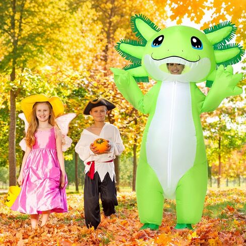 Stegosaurus Inflatable Axolotl Costume Adult Halloween Blow Up Costumes Deluxe Funny Costumes Animal Women Men Cosplay Party Green in Kuwait