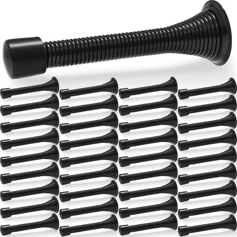 36 Pieces Spring Door Stopper for Wall with Rubber Bumper Tips, 3-1/8" Brushed Satin Nickel Door Stops for Bottom of Door in Kuwait
