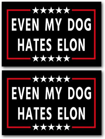 Anti Elon Bumper Magnet for Car - Even My Dog Hates Elon -Reflective Vinyl Car Bumper Waterproof Magnetyogh in Saudi Arabia