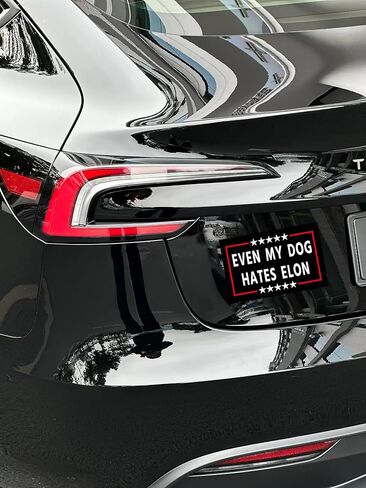 Anti Elon Bumper Magnet for Car - Even My Dog Hates Elon -Reflective Vinyl Car Bumper Waterproof Magnetyogh in Saudi Arabia