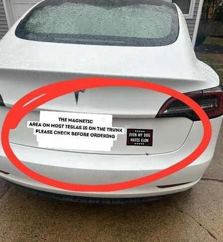 Anti Elon Bumper Magnet for Car - Even My Dog Hates Elon -Reflective Vinyl Car Bumper Waterproof Magnetyogh in Saudi Arabia
