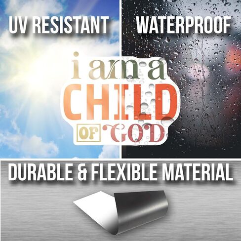 Inspirational Magnet - I Am A Child of God - Colorful Sticker - Religious Gift - Faith-Based Decor - Fridge Magnet - Encouraging Reminder - Car Magnet AAMT1220 in Saudi Arabia