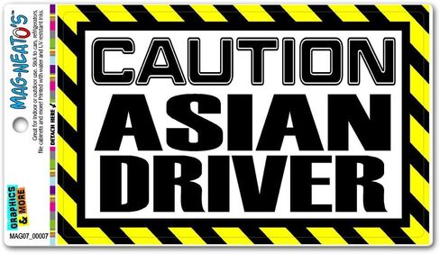 GRAPHICS & MORE Caution Asian Driver Automotive Car Refrigerator Locker Vinyl Magnet in Saudi Arabia