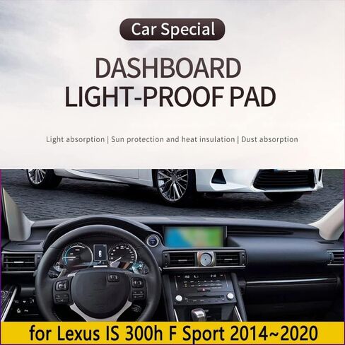 غطاء حصيرة لوحة قيادة السيارة من الفلانيل الأسود متوافق مع محرك اليد اليسرى لكزس 300h F Sport XE30 2014-2020 in Saudi Arabia