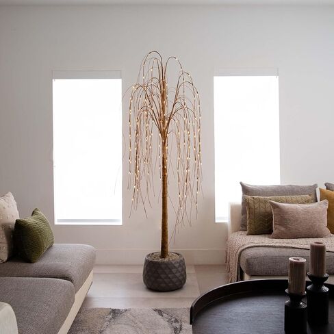 Nearly Natural 6ft. Pre-Lit Artificial Willow Tree with 160 Warm White LED Lights in Saudi Arabia