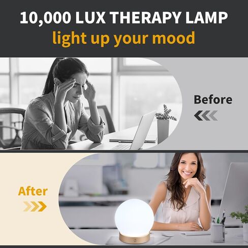 Light Therapy Lamp, Sunlight Lamp 10000 Lux with Remote Control, 3 Color Temperature & 4 Brightness Level & Timer, Daylight Lamp for Home, Office, Decoration (F9-wood grain) in Saudi Arabia