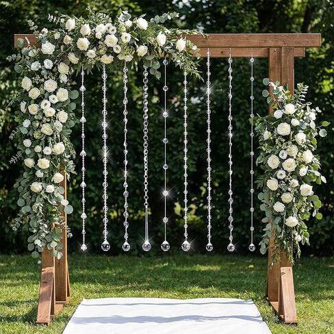 Soulchen 24 Pcs 20 Inch Wedding Icicle Ornament Set Clear Acrylic Extra Large Hanging Crystal Icicle Drop Ornaments for Wedding Party Decor in Saudi Arabia