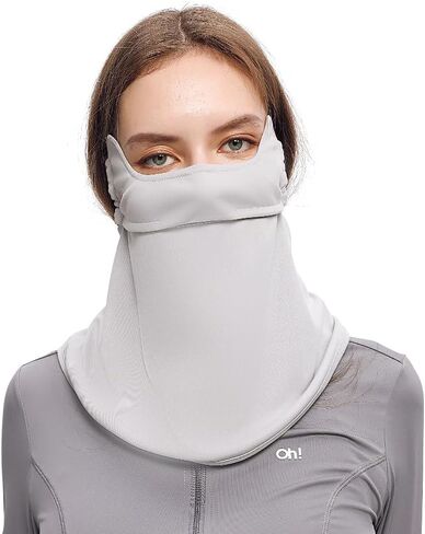 OHRAIN Balaclava Neck Gaiter with Ear Loops Scarf Bandana UPF 50+ Breathable Face Covers For Women and Men in Kuwait