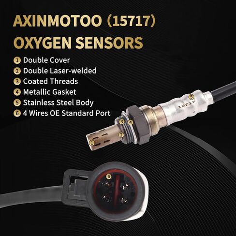 O2 Oxygen Sensor 4PCS Upstream Downstream 15717 Replacement for Ford Escape Fusion Explorer for Mustang for F150 F250 F350, for Lincoln Navigator, for Mercury Sable, for Mazda CX-9 B4000 in Kuwait