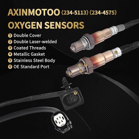 O2 Oxygen Sensor 2PCS Upstream Downstream 234-5113 234-4575 Replacement for Lincoln MKC 2.3L 2015, for Ford Focus 2.0L 2012-2014, Fusion 1.6L 2013 2014 L4 8F9Z-9F472-H CV6Z-9G444-A in Kuwait