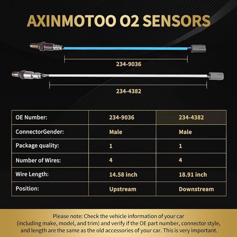 O2 Oxygen Sensor 2PCS Upstream Downstream 234-9036 234-4382 Replacement for Nissan for Altima 2010-2013, Rogue 2010 2011 2012 L4 2.5L 22693ZX70A 226A4JA00A in Kuwait