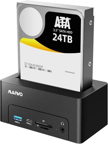 محطة إرساء محرك الأقراص الصلبة MAIWO 4 Bay USB-C مع شريحة SATA III استنساخ غير متصل لـ 2.5/3.5 بوصة SATA HDD/SSD، سعة 88 تيرابايت، ناسخ محرك الأقراص الصلبة الخارجي مع UASP in Saudi Arabia