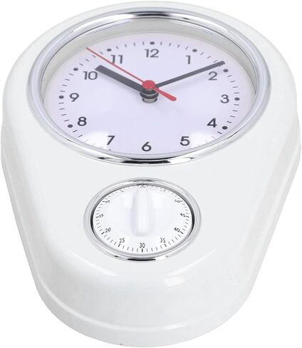 Tyenaza 9 Inch Retro Kitchen Timer Wall Clock, Multifunction Innovative Precise Time Silent Operation Quartz Clock for Home Kitchen (White) in Saudi Arabia