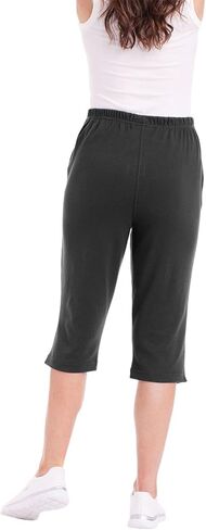 CATALOG CLASSICS Womens Capri Pants with Pockets Elastic Waist Pants for Women in Saudi Arabia