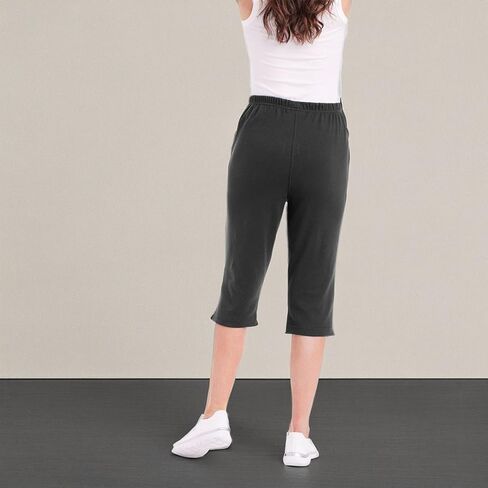 CATALOG CLASSICS Womens Capri Pants with Pockets Elastic Waist Pants for Women in Saudi Arabia