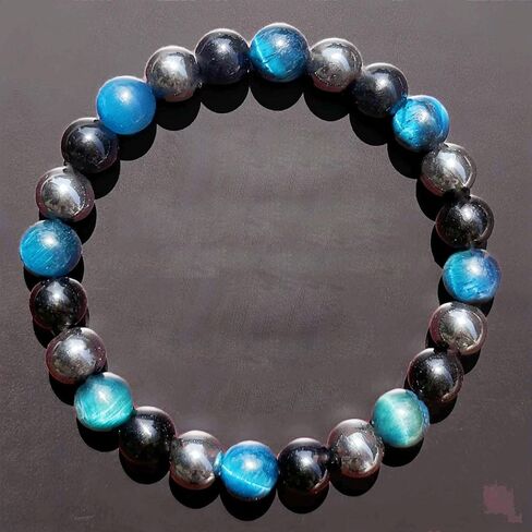 Bracelets for Women Men Amazing Gemstone Light Blue Cat's Eye Bracelet Beaded Triple Protection Handmade Bracelets Jewelry in Saudi Arabia